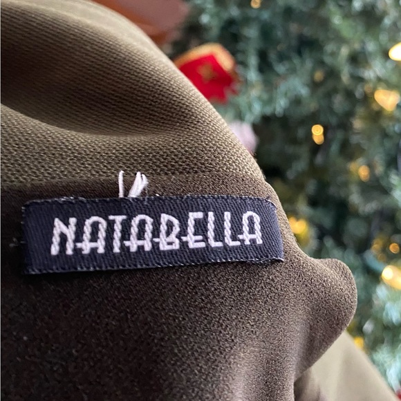 Ladies Luxury moss green coat by Natabella - size L - Picture 5 of 9